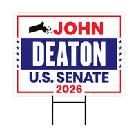 John Deaton For Massachusetts Senate 2026 Yard Sign, Corrugated Plastic Senate Elections, Race Red White & Blue Yard Sign with Metal H-Stake