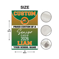 Senior Mascot Graduation Garden Flag, Custom Class of 2026 Yard Sign, Personalized School Logo Banner, Double Sided Outdoor Celebration Flag