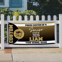 Graduation 2026 Personalized Banner With Mascot, Class of 2026 Vinyl Graduation Sign, Heavy Duty Waterproof Grad Announcement With Grommets