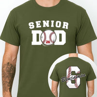 Senior Baseball Dad Shirt, Custom Senior Baseball Dad Shirt, Personalized Baseball Gift for Dad, Senior Class of 2026 Gifts, Front Back