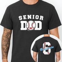 Senior Baseball Dad Shirt, Custom Senior Baseball Dad Shirt, Personalized Baseball Gift for Dad, Senior Class of 2026 Gifts, Front Back