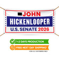 John Hickenlooper For Colorado U.S. Senate Banner Sign, 13 oz Waterproof US Senate Election 2026, Democrate Vinyl Banner With Metal Grommets