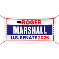 Roger Marshall For Kansas U.S. Senate Banner Sign, 13 oz Waterproof US Senate Election 2026, Republic Party Vinyl Banner With Metal Grommets