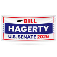 Bill Hagerty For Tennessee U.S. Senate Banner Sign, 13 oz Waterproof US Senate Election 2026, Republican Vinyl Banner With Metal Grommets
