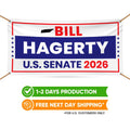 Bill Hagerty For Tennessee U.S. Senate Banner Sign, 13 oz Waterproof US Senate Election 2026, Republican Vinyl Banner With Metal Grommets
