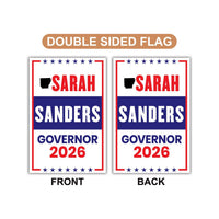 Sarah Huckabee Sanders For Arkansas Governor 2026 Garden Flag, Double Sided, 2026 Governor Flag, Elections Flag, Race Red White & Blue Flag
