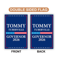 Tommy Tuberville For Alabama Governor 2026 Garden Flag, Double Sided, 2026 Governor Flag, Elections Flag, Race Red White & Blue Flag