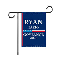 Ryan Fazio For Connecticut Governor 2026 Garden Flag, Double Sided, 2026 Governor Flag, Elections Flag, Race Red White & Blue Flag