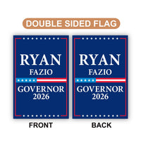 Ryan Fazio For Connecticut Governor 2026 Garden Flag, Double Sided, 2026 Governor Flag, Elections Flag, Race Red White & Blue Flag