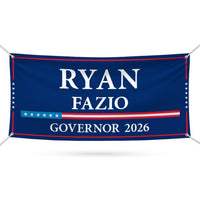 Ryan Fazio For Connecticut U.S. Governor Banner Sign, 13 oz Waterproof US Governor Election 2026 Vinyl Banner With Metal Grommets