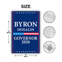 Byron Donalds For Florida Governor 2026 Garden Flag, Double Sided, 2026 Governor Flag, Republic, Elections Flag, Race Red White & Blue Flag