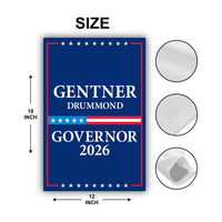 Gentner Drummond For Oklahoma Governor 2026 Garden Flag, Double Sided, 2026 Governor Flag, Elections Flag, Race Red White & Blue Flag