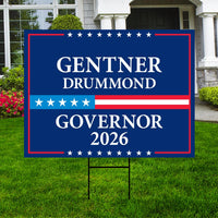 Gentner Drummond For Oklahoma U.S. Governor Yard Sign, 13 oz Waterproof US Governor Election 2026 Vinyl Yard With Metal Grommets