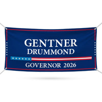 Gentner Drummond For Oklahoma U.S. Governor Banner Sign, 13 oz Waterproof US Governor Election 2026 Vinyl Banner With Metal Grommets