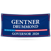 Gentner Drummond For Oklahoma U.S. Governor Banner Sign, 13 oz Waterproof US Governor Election 2026 Vinyl Banner With Metal Grommets