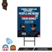 Abolish ICE Yard Sign, Keep the Immigrants, Deport the Racists Lawn Sign, Anti-Trump, Resist Fascism Yard Sign with Metal H-Stake