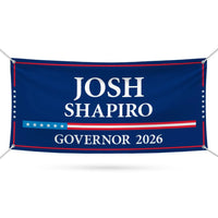 Josh Shapiro For Pennsylvania U.S. Governor Banner Sign, 13 oz Waterproof US Governor Election 2026 Vinyl Banner With Metal Grommets