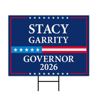 Stacy Garrity For Pennsylvania Governor 2026 Yard Sign, Corrugated Governor Elections Race Red White & Blue Yard Sign with Metal H-Stake