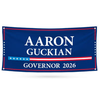 Aaron Guckian For Rhode Island U.S. Governor Banner Sign, 13 oz Waterproof US Governor Election 2026 Vinyl Banner With Metal Grommets