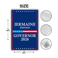 Jermaine Johnson For South Carolina Governor 2026 Garden Flag, Double Sided, 2026 Governor Flag, Elections Flag, Race Red White & Blue Flag