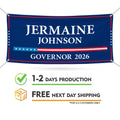 Jermaine Johnson For South Carolina U.S. Governor Banner Sign, 13 oz Waterproof US Governor Election 2026 Vinyl Banner With Metal Grommets