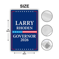Larry Rhoden For South Dakota Governor 2026 Garden Flag, Double Sided, 2026 Governor Flag, Elections Flag, Race Red White & Blue Flag