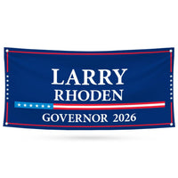 Larry Rhoden For South Dakota U.S. Governor Banner Sign, 13 oz Waterproof US Governor Election 2026 Vinyl Banner With Metal Grommets