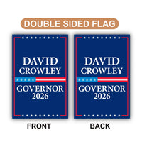 David Crowley For Wisconsin Governor 2026 Garden Flag, Double Sided, 2026 Governor Flag, Elections Flag, Race Red White & Blue Flag