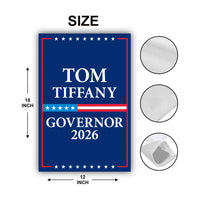Tom Tiffany For Wisconsin Governor 2026 Garden Flag, Double Sided, 2026 Governor Flag, Elections Flag, Race Red White & Blue Flag