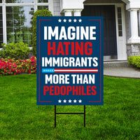 Abolish ICE Yard Sign, Keep the Immigrants, Deport the Racists Lawn Sign, Anti-Trump, Resist Fascism Yard Sign with Metal H-Stake