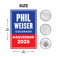 Phil Weiser For Colorado Governor 2026 Garden Flag, Double Sided, 2026 Governor Flag, Democrates, Elections Flag, Race Red White & Blue Flag