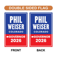 Phil Weiser For Colorado Governor 2026 Garden Flag, Double Sided, 2026 Governor Flag, Democrates, Elections Flag, Race Red White & Blue Flag