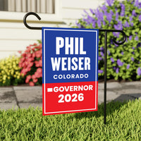 Phil Weiser For Colorado Governor 2026 Garden Flag, Double Sided, 2026 Governor Flag, Democrates, Elections Flag, Race Red White & Blue Flag