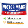 Victor Marx For Colorado U.S. Governor Banner Sign, 13 oz Waterproof US Governor Election 2026 Vinyl Banner With Metal Grommets