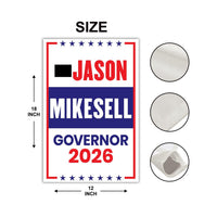Jason Mikesell For Colorado Governor 2026 Garden Flag, Double Sided, 2026 Governor Flag, Elections Flag, Race Red White & Blue Flag