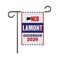 Ned Lamont For Connecticut Governor 2026 Garden Flag, Double Sided, 2026 Governor Flag, Democrate, Elections Flag, Race Red White Blue Flag