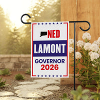 Ned Lamont For Connecticut Governor 2026 Garden Flag, Double Sided, 2026 Governor Flag, Democrate, Elections Flag, Race Red White Blue Flag