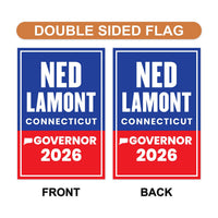 Ned Lamont For Connecticut Governor 2026 Garden Flag, Double Sided, 2026 Governor Flag, Democrate, Elections Flag, Race Red White Blue Flag