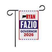 Ryan Fazio For Connecticut Governor 2026 Garden Flag, Double Sided, 2026 Governor Flag, Elections Flag, Race Red White & Blue Flag