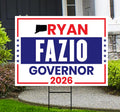 Ryan Fazio For Connecticut Governor 2026 Yard Sign, Corrugated Plastic Governor Elections Race Red White & Blue Yard Sign with Metal H-Stake