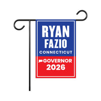 Ryan Fazio For Connecticut Governor 2026 Garden Flag, Double Sided, 2026 Governor Flag, Elections Flag, Race Red White & Blue Flag