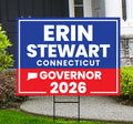 Erin Stewart For Connecticut Governor 2026 Yard Sign, Corrugated Plastic Governor Elections Race Red White Blue Yard Sign with Metal H-Stake