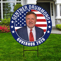 Gentner Drummond For Governor 2026 Yard Sign, Corrugated Plastic Governor Elections Race Red White & Blue Yard Sign with Metal H-Stake