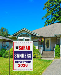 Sarah Huckabee Sanders For Arkansas Governor 2026 Garden Flag, Double Sided, 2026 Governor Flag, Elections Flag, Race Red White & Blue Flag