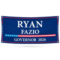 Ryan Fazio For Connecticut U.S. Governor Banner Sign, 13 oz Waterproof US Governor Election 2026 Vinyl Banner With Metal Grommets