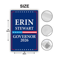 Erin Stewart For Connecticut Governor 2026 Garden Flag, Double Sided, 2026 Governor Flag, Elections Flag, Race Red White & Blue Flag