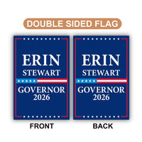 Erin Stewart For Connecticut Governor 2026 Garden Flag, Double Sided, 2026 Governor Flag, Elections Flag, Race Red White & Blue Flag