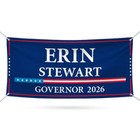 Erin Stewart For Connecticut U.S. Governor Banner Sign, 13 oz Waterproof US Governor Election 2026 Vinyl Banner With Metal Grommets
