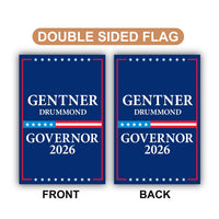 Gentner Drummond For Oklahoma Governor 2026 Garden Flag, Double Sided, 2026 Governor Flag, Elections Flag, Race Red White & Blue Flag