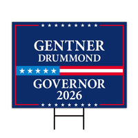 Gentner Drummond For Oklahoma U.S. Governor Yard Sign, 13 oz Waterproof US Governor Election 2026 Vinyl Yard With Metal Grommets